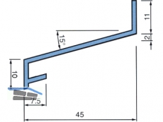 Zusatzprofil Z 45 ungelocht roh pressblank