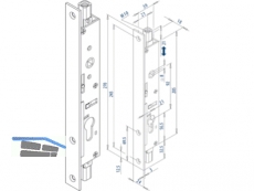 Einsteck-Basklschloss Fuhr 298 PZ Hub 21 mm Dorn 21 mm verzinkt