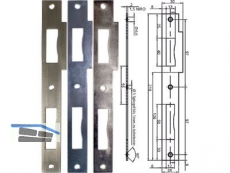 Schliessblech HD eckig blau verzinkt 210 x 24 mm mit Bombierung