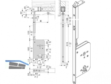 Schiebetr-Stangenschloss 1630.KG.7/60 Dorn 60mm PZ 14350