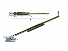 Bolzen-Stangenriegel 396 mit Schlaufe 600 mm gelb verzinkt