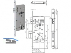 Einstemmschloss Serie 127.WZ Rundstulp 250 x 18 x 4 mm Dorn 50 mm