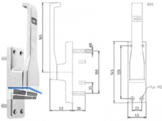 Treibriegel 800 30 mm vorstehend rechts EV1