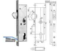 Hakenfallenschloss 1205 H PZ Dorn 35 mm Nuss 8,5 mm