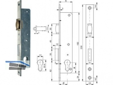 Portalschloss 884/45mm mit Rollfalle S065A78000 223925