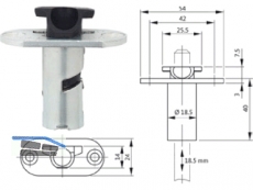 Schaltschloss B 1895 links/rechts Dorn 65 mm Breite 24 mm B 1895 0003