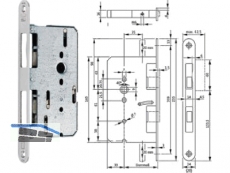 Paniktreibriegelschloss B 2390 65/9/235x24x3 links