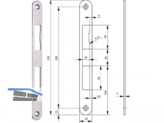 Schliessblech links Edelstahl B 9000 0319