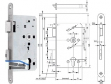 Panikschloss B 2321 Funktion B 2-flg. 65/72/9/235x20x3 rechts
