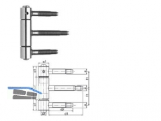 Einbohrband SFS 40H-22-003 dreiteilig vernickelt