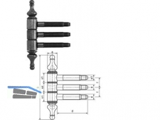 Einbohr-Zierband SFS 40B-16-001 vermessingt dreiteilig Gr. 16