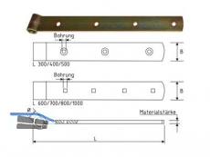 Langband ohne Kegel 30 cm Dorn 12 mm gelb verzinkt 403503