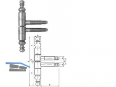 Einbohr-Zierband SFS 50B-16-001 Messing patiniert zweiteilig Gr. 16 hoch