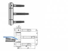 Einbohrband SFS 40H-20-004 vernickelt dreiteilig Gr. 20