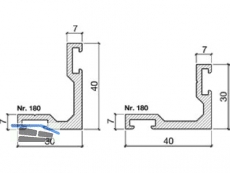 Transchlagprofil Alu 180.0 Aluminium blank, Stangenlnge 5250mm