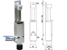 Trfeststeller 1222.02 Hub 60 mm 40 kg silberfarbig einbrennlackiert