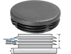 Rohrstopfen GL 50,0x1,0-2,5 mm schwarz fr Rundrohr