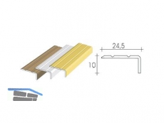 Treppenabschlussleiste L = 1000 mm 10 x 25 mm gold SB