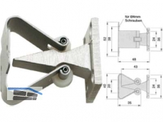 Trfeststeller 1064.02 mit Kloben zum Anschrauben silberfarbig