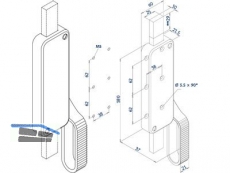 Falttortreibriegel Fuhr 991 links silbergrau