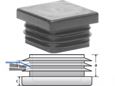 Formrohrstopfen V 40x 40x1,0-3,0 mm schwarz