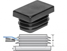 Formrohrstopfen V 60x 30x1,0-2,5 mm schwarz