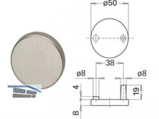 Blindrosette 682U Edelstahl