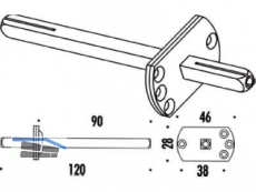 Wechselstift drehbar gelagert 8,0 x 8,0 x 125 mm