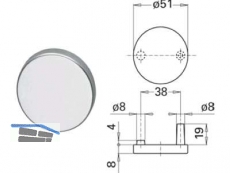 Blindrosette 682U Alu F1