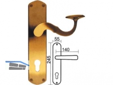 Drckerlochteil Messing patiniert, rechts, ohne Vierkantstift