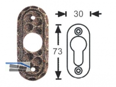 Drckerrosette 85 oval geschmiedet