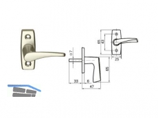 Halbolivee 1004 FAVORIT rechts Stift 7 x 33 mm Alu poliert