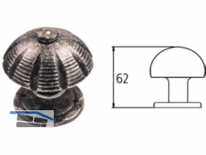 Trknopf 20-80 fix mit runder Rosette geschmiedet