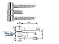 Einbohrband SFS 40H-16-022 f. Stahlzarge verzinkt dreiteilig Gr. 16