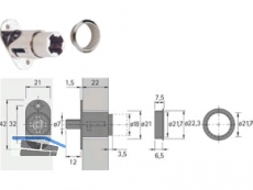 Druckzylinderschloss Z23  18 mm vernickelt 72501