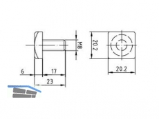 Bodengleiter fr Tischgestelle TG-920 PVC-transparent-mit Gewinde M8