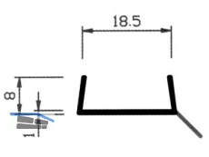 Sockel-Abschlussprofil 18,5x8 mm Lnge = 4000 mm weiss