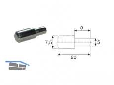 Bodentrger Max 70 mit Ansatz  5 mm Lnge = 20,0 mm verzinkt 4302.200