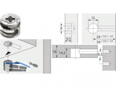 Rastex Verbinder 15 ohne Abdeckrand Plattendicke 19 mm vernickelt 25064