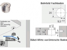 Verbindungsbeschlag-Excenter VB 35 fr 19 mm Fachbden vernickelt 65513