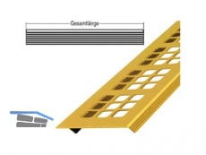 Lftungsprofil 130x2000 mm mit Quadratlochung gold eloxiert