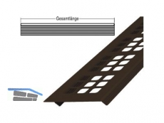 Lftungsprofil 130x2000 mm mit Quadratlochung bronze eloxiert