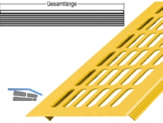 Lftungsprofil 80x6000 mm mit Schlitzlochung gold eloxiert