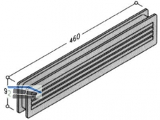 Lftungsgitter 460x92 mm weiss Einbauma 436x76 mm Trstrke 30-42 mm