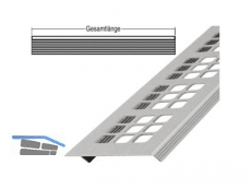 Lftungsprofil 100x2000 mm mit Quadratlochung natur eloxiert