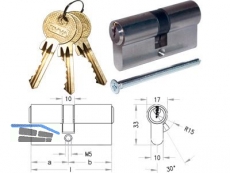 EVVA Doppelzylinder DZ 31x31 NI OA m. Schraube 70mm S-Profil GLS