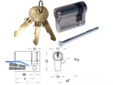 EVVA Halbzylinder HZ 10x67 NI OA m. Schraube 70mm S-Profil