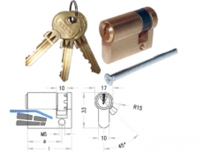 EVVA Halbzylinder HZ 10x32 MS OA GLS m. Schraube 70mm S-Profil