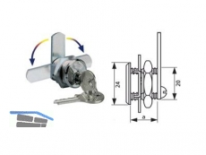 Blechmontagezylinder 16 mm verschiedensperrend