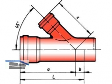 PVC-Kanal Abzweiger KGEA DN 500/150/45 Gr.